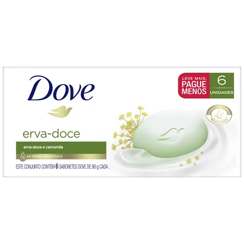 SABONETE DOVE ERVA DOCE/CAMOMILA L6P5UN 90G