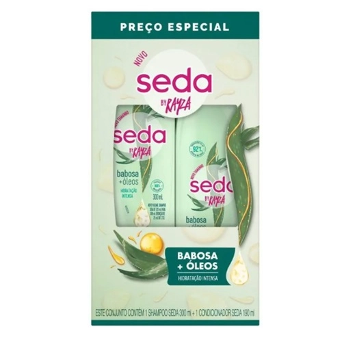 KIT SEDA SHAMPOO+CONDICIONADOR BABOSA+OLEOS 300ML+190ML