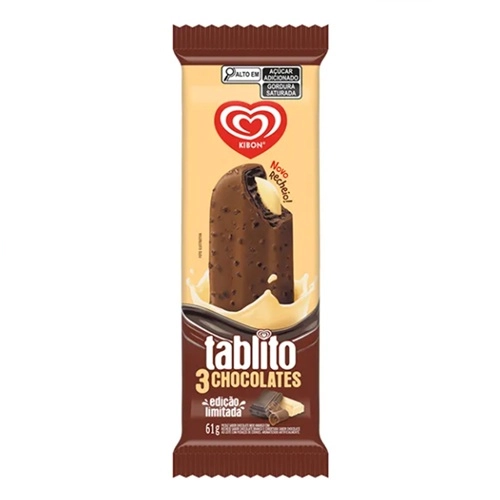 PICOLE KIBON TABLITO 3 CHOCOLATES 61G