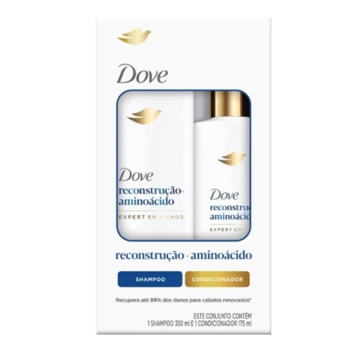 KIT DOVE SHAMPOO+CONDICIONADOR RECONSTRUCAO+AMINOACIDOS 350ML+175ML