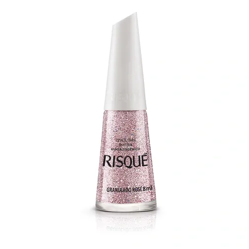 ESMALTE RISQUE GLIT GRANULADO ROSE 8ML