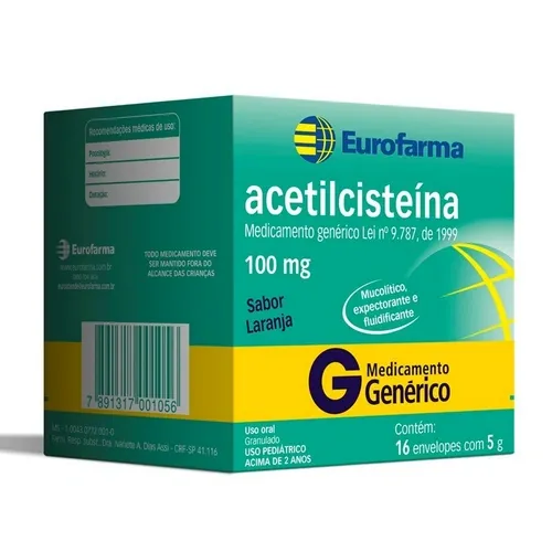 ACETILCISTEINA 100MG 16 ENVELOPES EURO