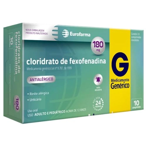CLORIDRATO DE FEXOFENADINA 180MG 10CP REV