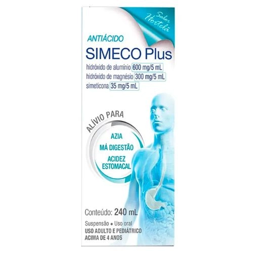 SIMECO PLUS 600MG+300MG+35MG/5ML HORTELA LIQ 240ML