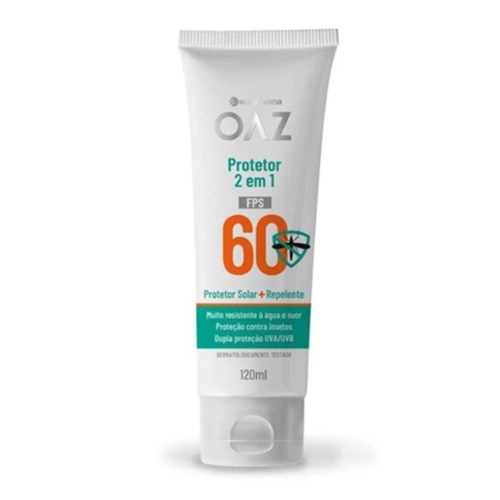 PROTETOR SOLAR OAZ FPS60 2X1 COM REPELENTE 120G