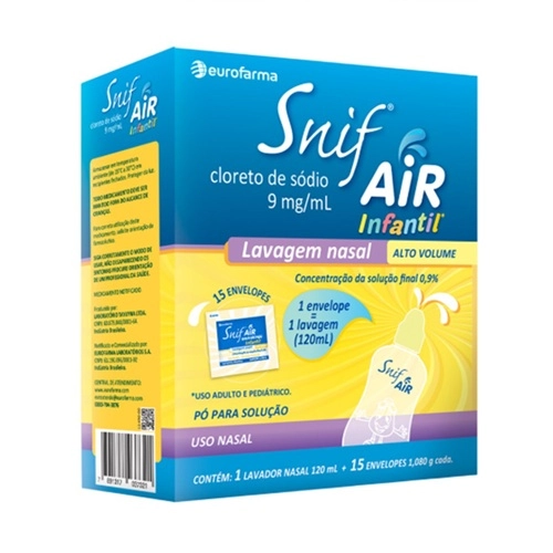 SNIF AIR 0,9% INFANTIL FRASCO LAVAGEM NASAL+15SACHES 1,08G