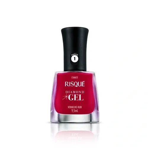 ESMALTE RISQUE GEL DIAMOND VERMELHO RUBI 9,5ML