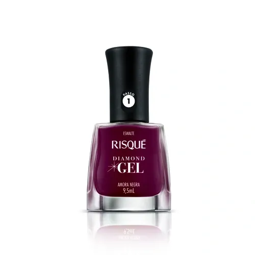 ESMALTE RISQUE GEL DIAMOND AMORA NEGRA 9,5ML