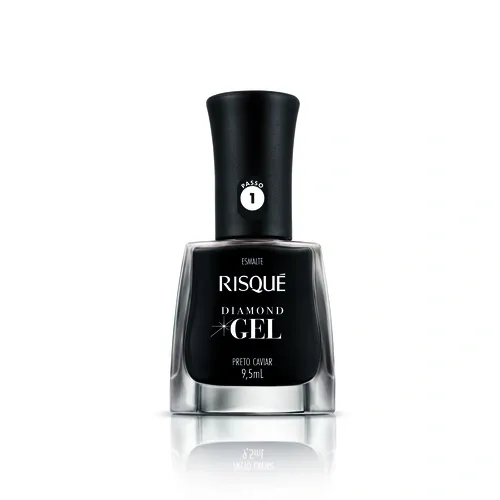 ESMALTE RISQUE GEL DIAMOND PRETO CAVIAR 9,5ML
