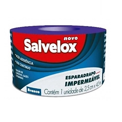 ESPARADRAPO SALVELOX IMPERMEAVEL BRANCO 2,5CMX4,5M 1UN
