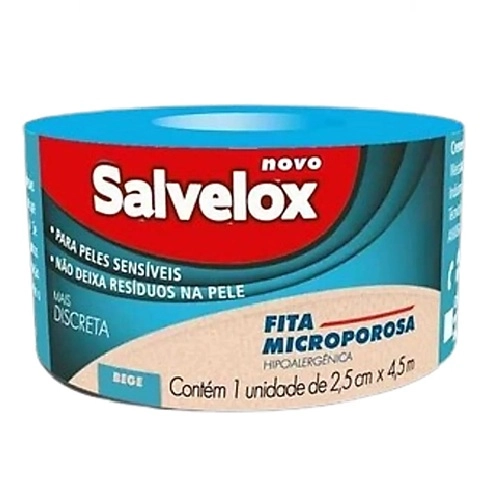 FITA SALVELOX MICROPOROSA 2,5CMX4,5M BEGE 1UN