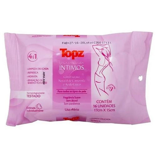 TOALHA  UMEDECIDAS  INTIMO TOPZ FEMME 16UN