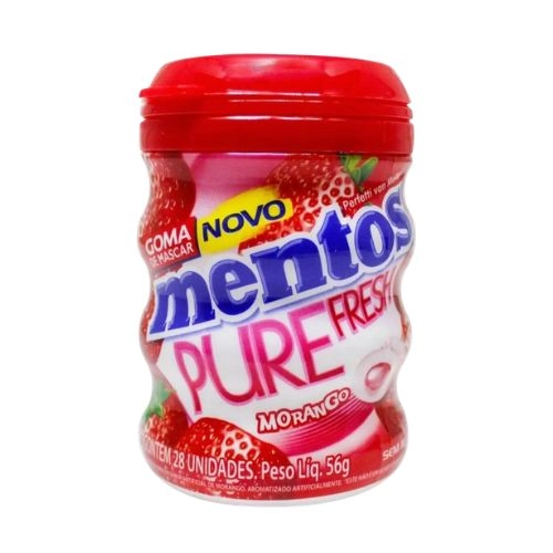 MENTOS CHICLE PURE FRESH MORANGO POTE 56G
