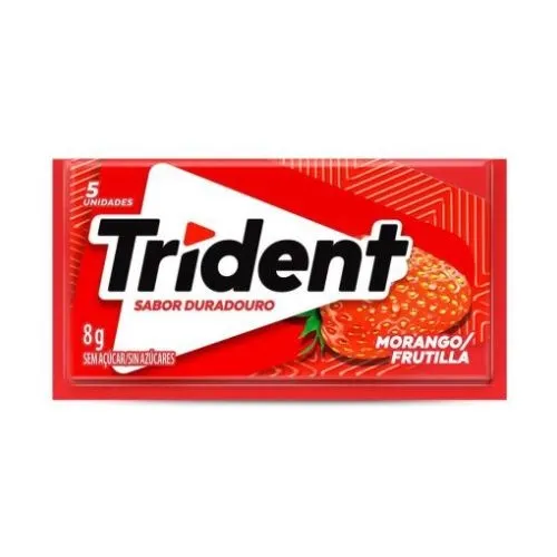 TRIDENT CHICLETE MORANGO 8G