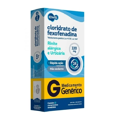 CLORIDRATO DE FEXOFENADINA 120MG 10CP REVESTIDOS