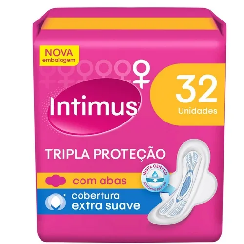 ABSORVENTE INTIMUS TRIPLA PROTECAO EXTRA SUAVE ABAS 32UN
