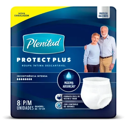FRALDA PLENITUD PROTECT PLUS UNISSEX P/M 8 UN