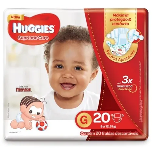 FRALDA HUGGIES SUPREME CARE JUMBO G 20 UN