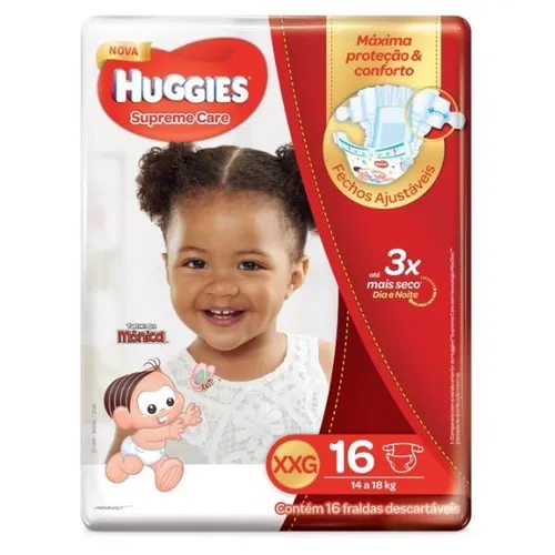 FRALDA HUGGIES SUPREME CARE JUMBO XXG 16 UN