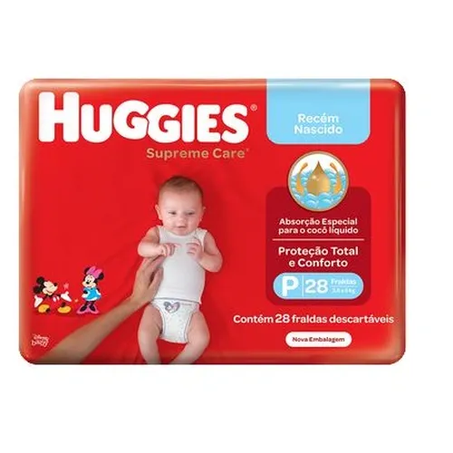 FRALDA HUGGIES SUPREME CARE JUMBO P 28 UN
