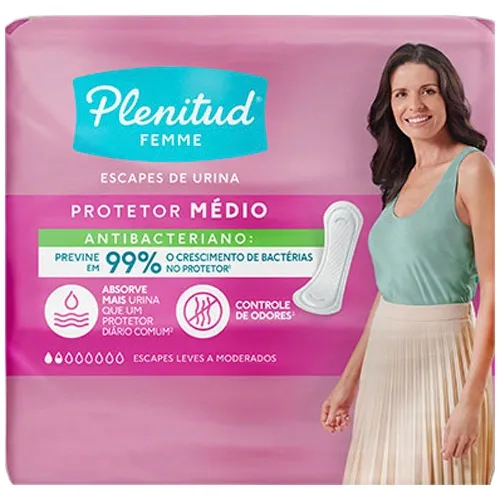 ABSORVENTE PLENITUD FEMME INCONTINENCIA PROT DIARIO M 14UN