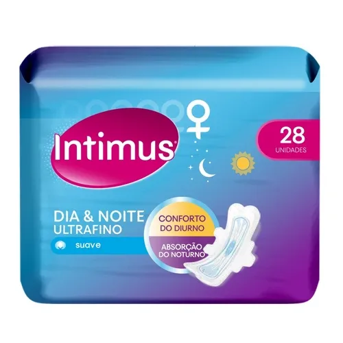 ABSORVENTE INTIMUS DIA&NOITE EXTRA SUAVE ABAS 28UN