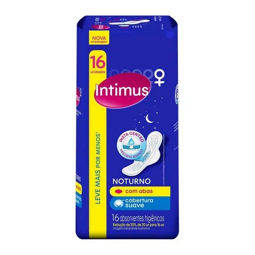 ABSORVENTE INTIMUS NOTURNO SUAVE ABAS 16UN