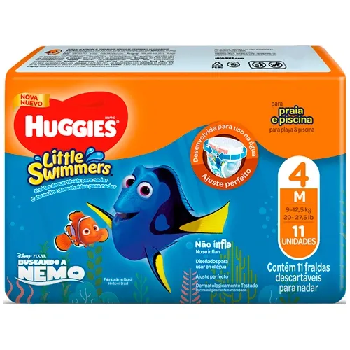 FRALDA HUGGIES LITTLE SWIMMERS MAR/PISCINA M 11UN