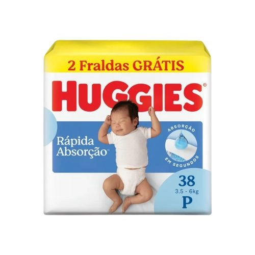 FRALDA HUGGIES TRIPLA PROTECAO MEGUINHA P 38UN