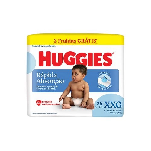 FRALDA HUGGIES TRIPLA PROTECAO MEGA XXG 26UN