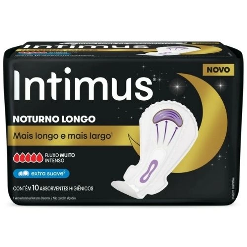 ABSORVENTE INTIMUS NOTURNO EXTRA LONGO SUAVE ABAS 10UN