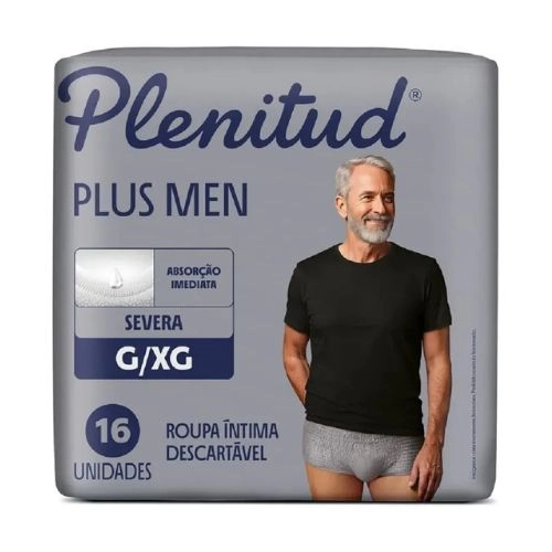 ROUPA INTIMA PLENITUD PLUS MEN G/XG 16UN