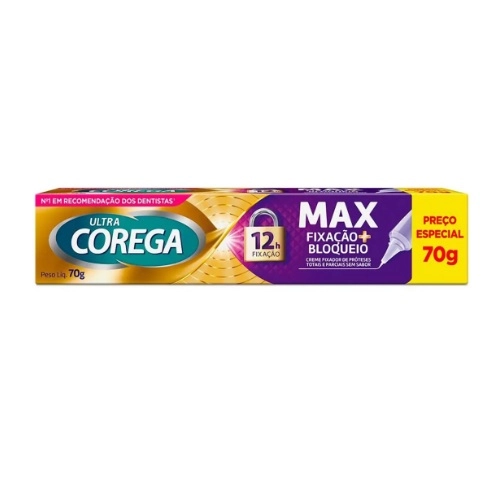 CREME FIXADOR DE DENTADURA ULTRA COREGA MAX FIXACAO SEM SABOR 70G