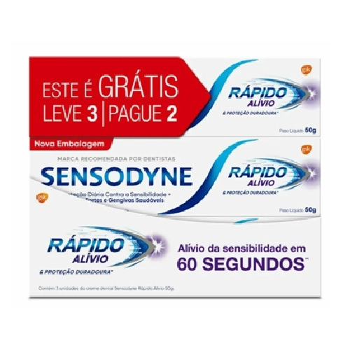 CREME DENTAL SENSODYNE RAPIDO ALIVIO L3P2UN 50G