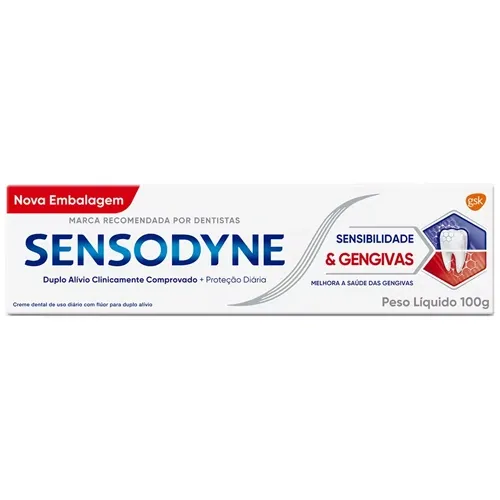 CREME DENTAL SENSODYNE SENSIBILIDADE/GENGIVAS 100G