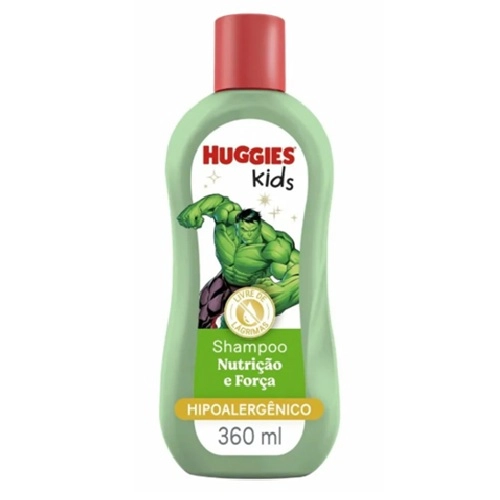 SHAMPOO HUGGIES KIDS NUTRICAO/FORCA HULK 360ML