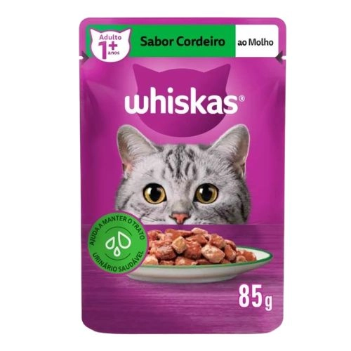 RACAO UMIDA WHISKAS GATO ADULTO CORDEIRO SACHE 85G