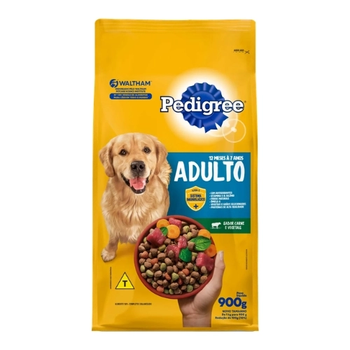 RACAO PEDIGREE CAO ADULTO CARNE/VEGETAIS 900G