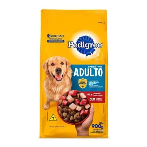 RACAO PEDIGREE CAO ADULTO CARNE/FRANGO/CEREAIS 900G