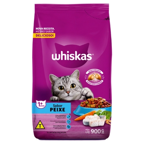 RACAO WHISKAS GATO ADULTO PEIXE 900G