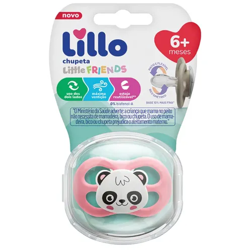 CHUPETA LILLO SIL ORT T2 LITTLE FRIENDS PANDA ROSA 638531 1UN