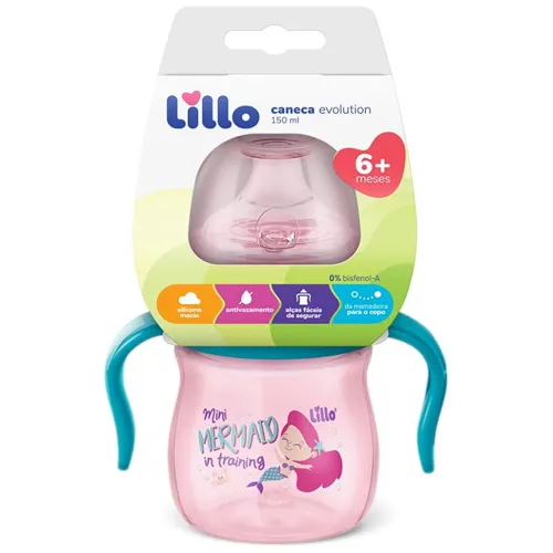 CANECA COM ALCA LILLO EVOLUTION ROSA 150ML