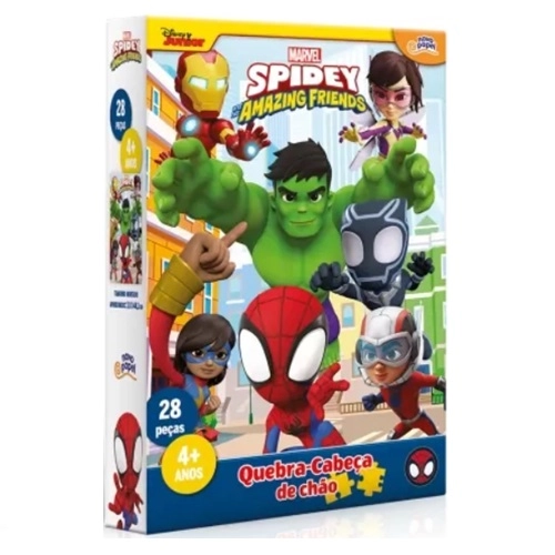 QUEBRA CABECA DE CHAO 28 PECAS SPIDEY AND HIS AMAZING FRIENDS 1UNIDADE