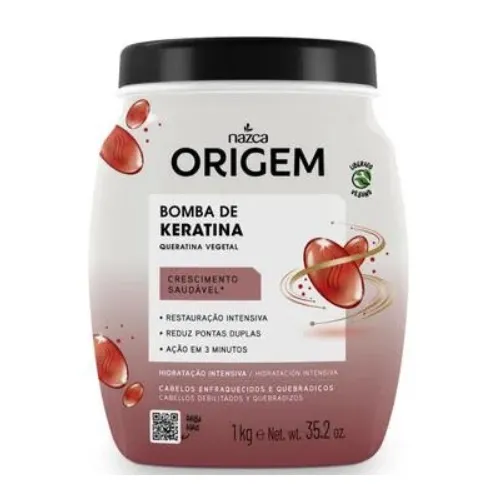 CREME ORIGEM TRATAMENTO BOMBA DE QUERATINA E VITAMINA 1KG