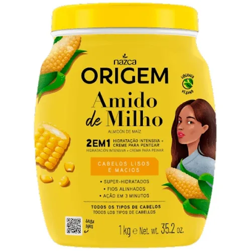 CREME CAPILAR ORIGEM AMIDO DE MILHO 2X1 1KG