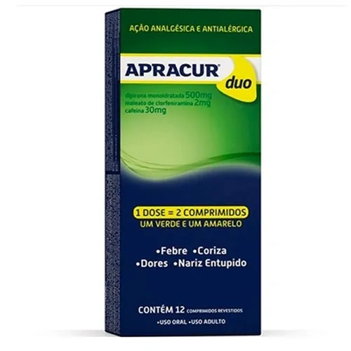 APRACUR DUO 500MG+2MG+30MG 12CP REV