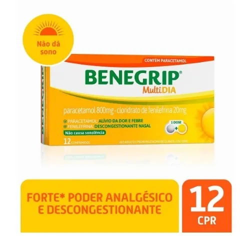 BENEGRIP MULTI DIA 800MG+20MG 12CP