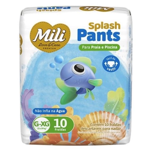 FRALDA MILI LOVE&CARE SPLASH G/XG 10UN
