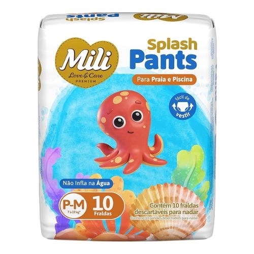 FRALDA MILI LOVE&CARE SPLASH P/M 10UN