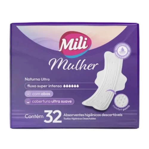 ABSORVENTE MILI MULHER ULTRA NOTURNO SUAVE ABAS 32UN